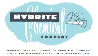 Hydrites first logo, an early indicator of dry chemicals being converted into liquid products.