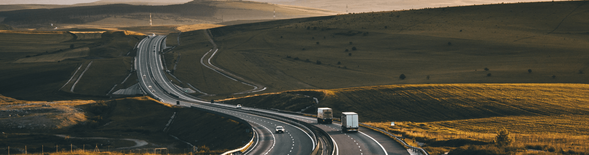 Windy Road with Sunset